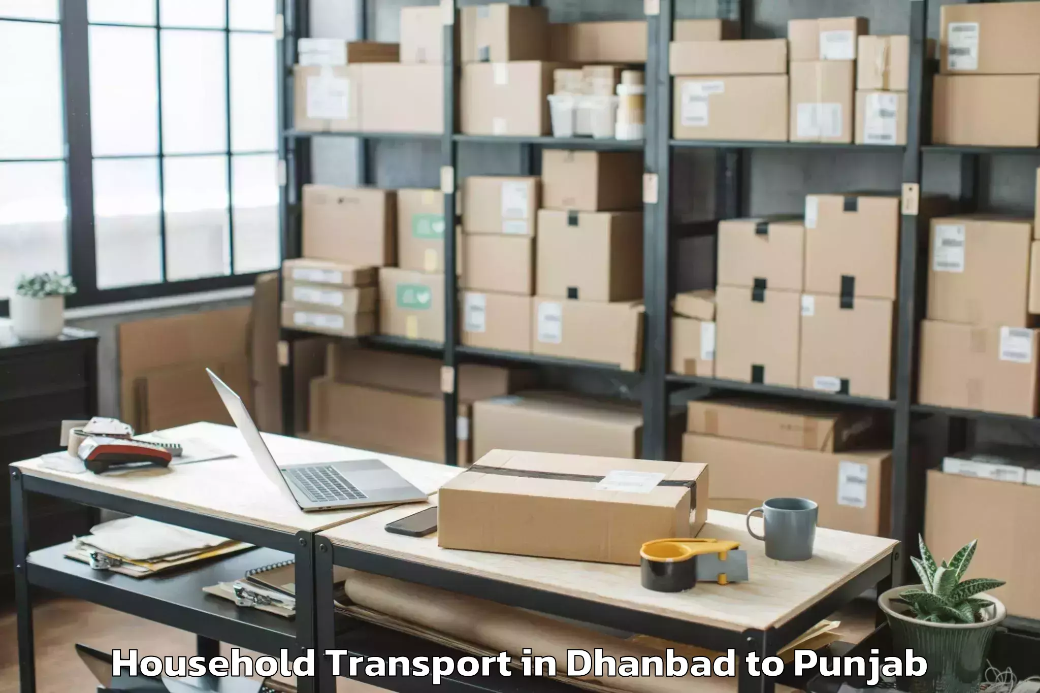 Book Dhanbad to Badhni Kalan Household Transport